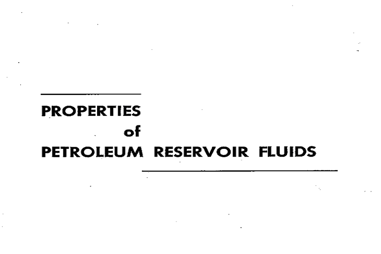 Properties of Petroleum Reservoir Fluids Pdf
