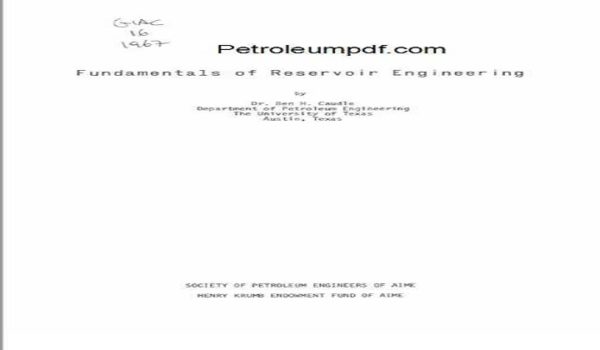 Fundamentals Of Reservoir Engineering Pdf By Dr Caudle Free Download Fundamentals Of Reservoir Engineering Pdf By Dr Caudle Free Download